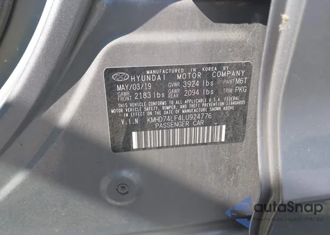 2020 Hyundai Elantra Se from USA, damaged, VIN KMHD74LF4LU924776